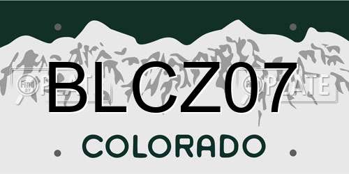 BLCZ07 Colorado License Plate