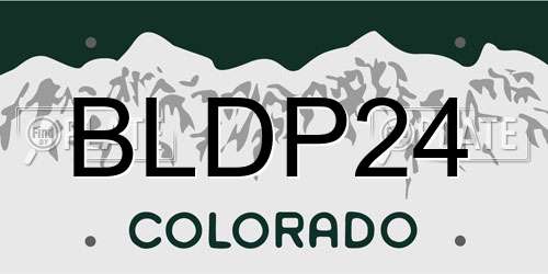 BLDP24 Colorado License Plate