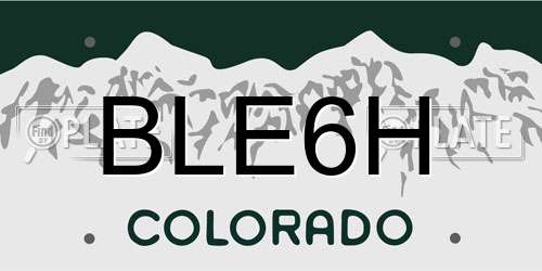 BLE6H Colorado License Plate