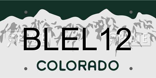 BLEL12 Colorado License Plate