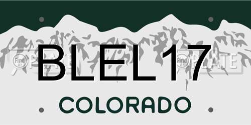 BLEL17 Colorado License Plate