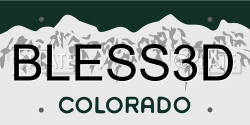 BLESS3D Colorado License Plate