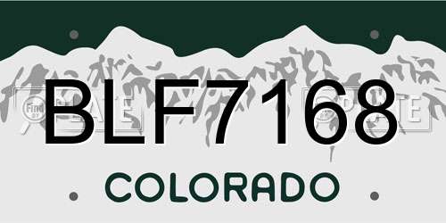 BLF7168 Colorado License Plate