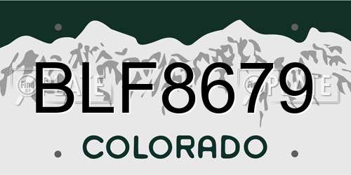 BLF8679 Colorado License Plate