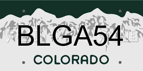 BLGA54 Colorado License Plate