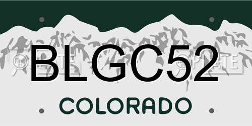 BLGC52 Colorado License Plate
