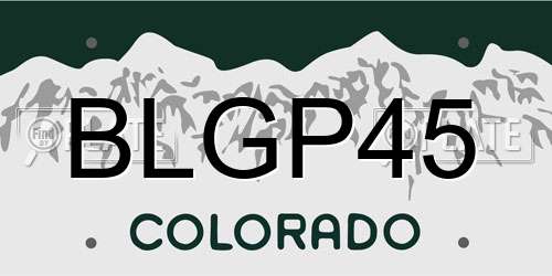 BLGP45 Colorado License Plate