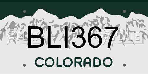 BLI367 Colorado License Plate
