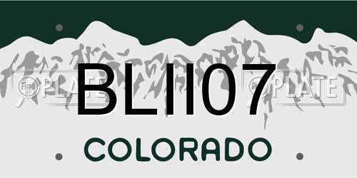 BLII07 Colorado License Plate