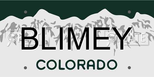 BLIMEY Colorado License Plate