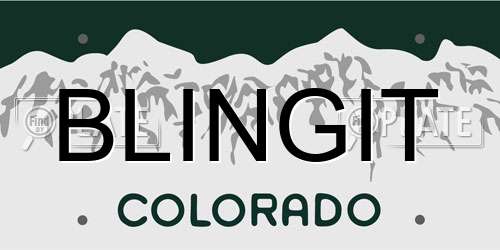 BLINGIT Colorado License Plate