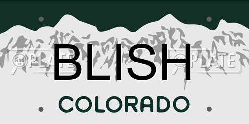 BLISH Colorado License Plate