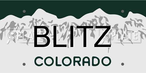 BLITZ Colorado License Plate