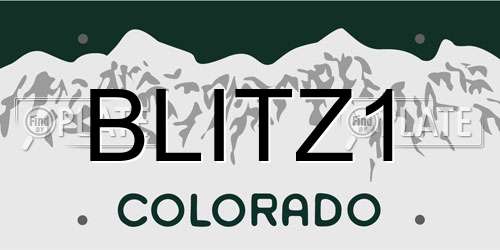 BLITZ1 Colorado License Plate