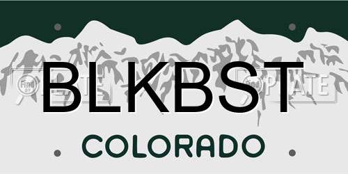 BLKBST Colorado License Plate