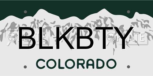 BLKBTY Colorado License Plate