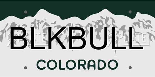 BLKBULL Colorado License Plate