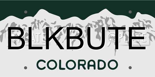 BLKBUTE Colorado License Plate