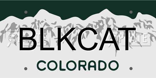 BLKCAT Colorado License Plate