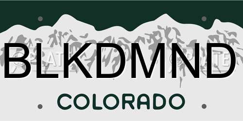 BLKDMND Colorado License Plate