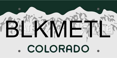 BLKMETL Colorado License Plate