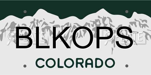 BLKOPS Colorado License Plate