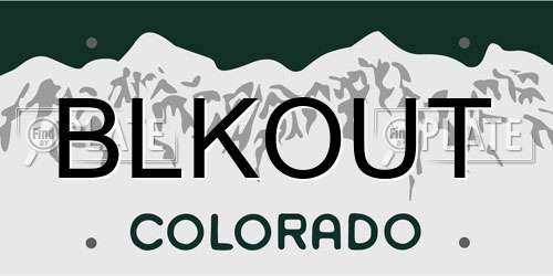 BLKOUT Colorado License Plate