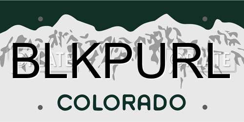 BLKPURL Colorado License Plate