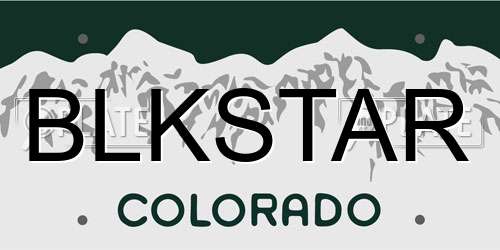 BLKSTAR Colorado License Plate