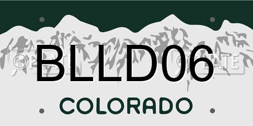 BLLD06 Colorado License Plate