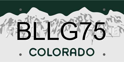 BLLG75 Colorado License Plate