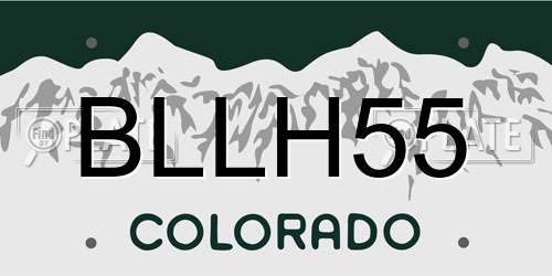 BLLH55 Colorado License Plate