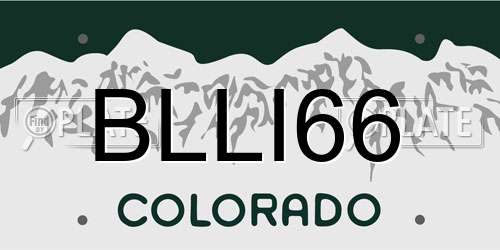 BLLI66 Colorado License Plate