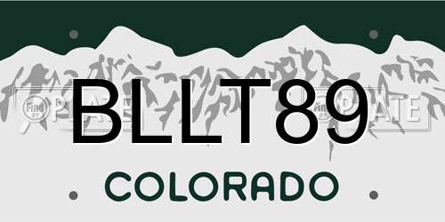BLLT89 Colorado License Plate