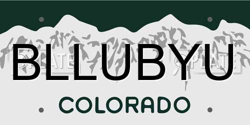 BLLUBYU Colorado License Plate