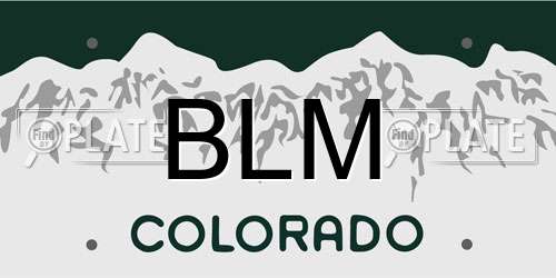 BLM Colorado License Plate