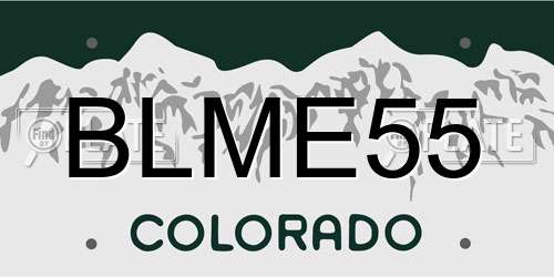 BLME55 Colorado License Plate