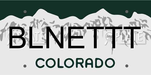 BLNETTT Colorado License Plate
