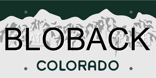 BLOBACK Colorado License Plate