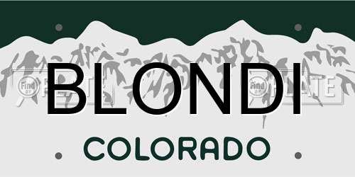 BLONDI Colorado License Plate
