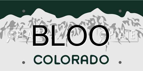 BLOO Colorado License Plate