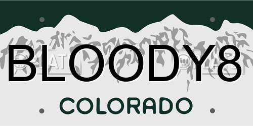 BLOODY8 Colorado License Plate