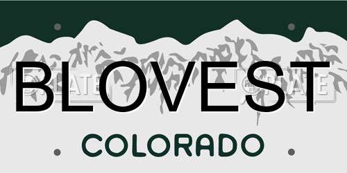 BLOVEST Colorado License Plate