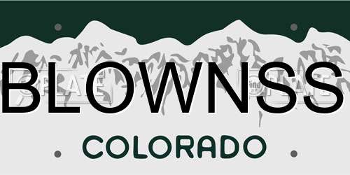 BLOWNSS Colorado License Plate
