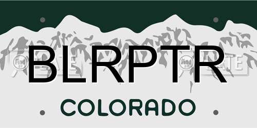 BLRPTR Colorado License Plate