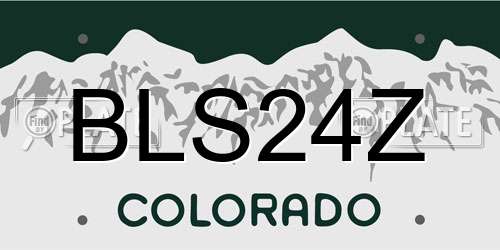 BLS24Z Colorado License Plate