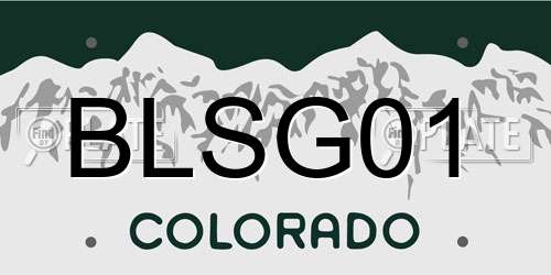 BLSG01 Colorado License Plate