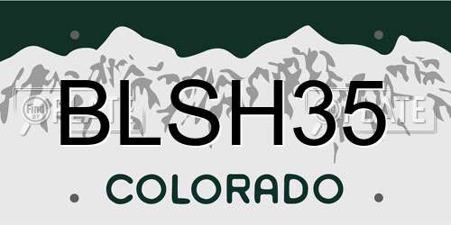 BLSH35 Colorado License Plate