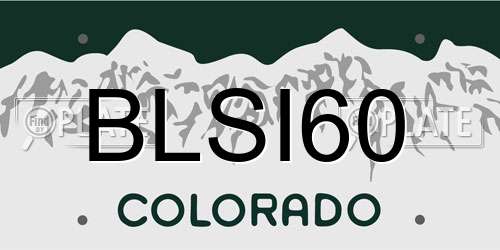 BLSI60 Colorado License Plate