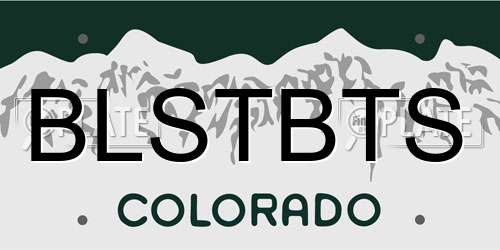 BLSTBTS Colorado License Plate